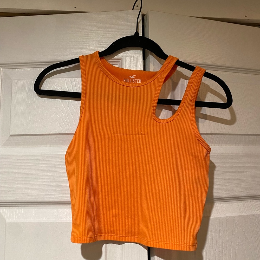 Hollister orange cropped tank top